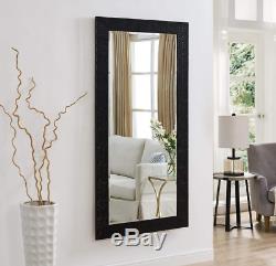 Large Full Length Floor Mirror Leaning Wall Lounge Black Ornate Frame Bedroom