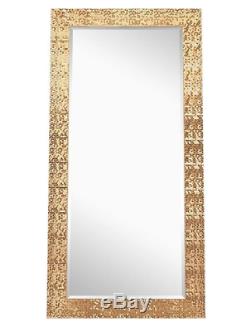 Large Full Length Floor Mirror Wall Hang Leaning Lounge Copper Mosaic Ornate New