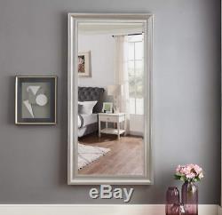 Large Full Length Mirror Leaner Wall Hang Silver Frame Bedroom Living Room Hall