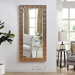 Large Full Length Mirror Leaning Floor Wall Mount Copper Gold Frame Bedroom New