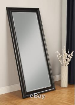 Large Full length Mirror Black Frame Beveled Glass Leaning Wall Hanging Standing