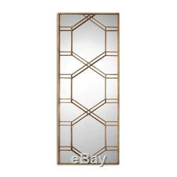 Large Geometric Gold Metal Floor Wall Mirror XL 70 Contemporary Modern Leaner