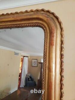 Large Giltwood Louise Philippe Style Wall Mirror