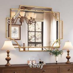 Large Gold Decorative Mirror for Wall, 30x40 Gold Bathroom 30x40 Inches