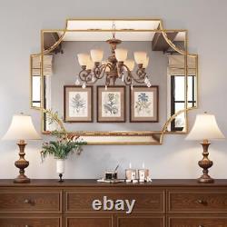 Large Gold Decorative Mirror for Wall, 30x40 Gold Bathroom 30x40 Inches