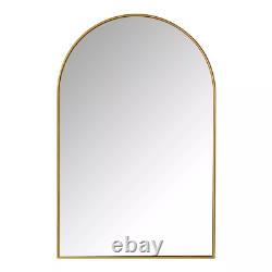 Large Gold Dome Frame Accent Mirror 39.4x25.6 in. Classic Style Wall Decor NEW
