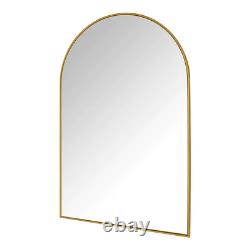 Large Gold Dome Frame Accent Mirror 39.4x25.6 in. Classic Style Wall Decor NEW