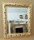 Large Gold Ornate Solid Wood 28x32 Rectangle Beveled Framed Wall Mirror