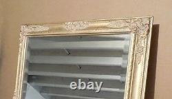 Large Gold Solid Wood 28x32 Rectangle Beveled Framed Wall Mirror