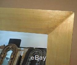 Large Gold Solid Wood 40x50 Rectangle Beveled Framed Wall Mirror