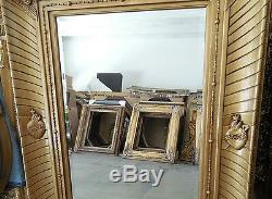 Large Gold Wood/Resin 40x52 Religious Rectangle Beveled Framed Wall Mirror