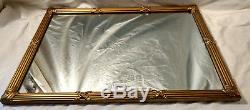 Large HEAVY Gold Gilt Mirror French Bow Gesso 28x20 Wall VTG 581 Hollywood