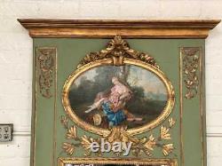 Large Hand Painted Wall Mirror c1800