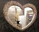 Large Heart Wall Mirror Ornate Champagne Silver French Engrved Roses 110X90cm