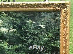 Large Heavy Antique Vintage Ornate Gold Wood Mirror Mantel Wall Bath Nursery