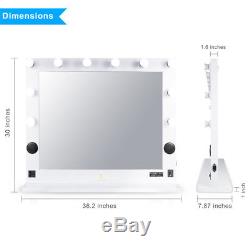 Large Hollywood Bluetooth Vanity Makeup Mirror LED Light Tabletop/ Wall Mounted