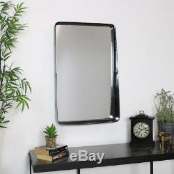 Large Industrial Black Wall Mirror mid century modern retro minimalist bathroom