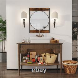 Large Industrial Wall Mirror Bathroom Mirror Accent Mirror with Waterproof Frame