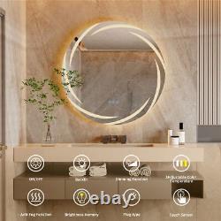 Large LED Bathroom Mirror Circle Lighting Wall Mounted Bathroom Mirrors Fogless