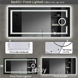 Large LED Bathroom Mirror Wall Mounted Vanity Touch Dimmable Magnifying Mirrors