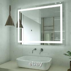 Large LED Bathroom Wall Mirror Illuminated Light Makeup Vanity Mirror Anti-Fog