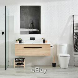 Large LED Lighted Anti-Fog Wall Mounted Bathroom Mirror Backlit Vanity Dimmable