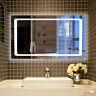 Large LED Lighted Bathroom Mirror Horizontal Wall Mounted Vanity Mirror Defogger