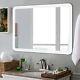Large LED Lighted Bathroom Mirror Wall Mount Modern with Touch Sensor Makeup Bath