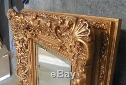 Large Louis XIV Wood/Resin 31x35 Rectangle Beveled Framed Wall Mirror