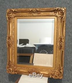 Large Louis XV Wood/Resin 24x28 Rectangle Beveled Framed Wall Mirror