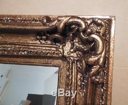 Large Louis XV Wood/Resin 25x29 Rectangle Beveled Framed Wall Mirror