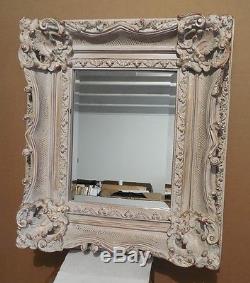 Large Louis XV Wood/Resin 26x30 Rectangle Beveled Framed Wall Mirror