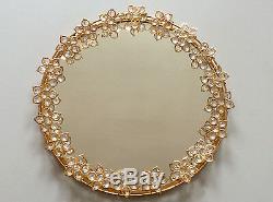 Large & Luxurious Modernist PALWA Germany WALL MIRROR Crystal Glass Gilt Brass