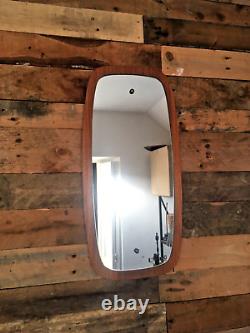 Large MID Century Scandi Style Teak Effect 60's Hall Wall Or Over Mantel Mirror