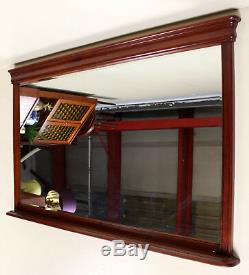 Large Mahogany Wall ERNEST MENARD Overmantle Sideboard Bevelled Mirror French