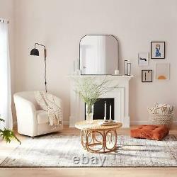 Large Metal Arched Wall Mirror Vanity Mantel Curved Top Gold or Black Frame