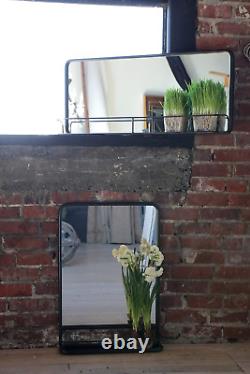 Large Metal Framed Mirror with Shelf