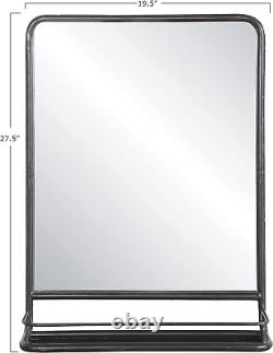 Large Metal Framed Mirror with Shelf