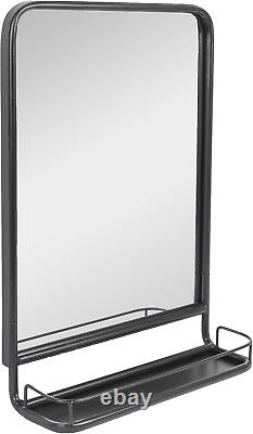 Large Metal Framed Mirror with Shelf