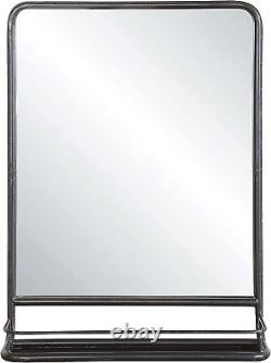 Large Metal Framed Mirror with Shelf