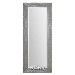 Large Metallic Silver Wall Floor Mirror XL 82 Dressing Leaner Contemporary Chic