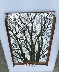 Large Minimalist Wooden Danish Vintage Mirror 1950 Modern Wall Silkeborg Teak