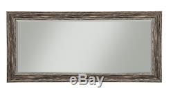 Large Mirror Full Length Distressed Weathered Black Wall Floor Leaner Farmhouse