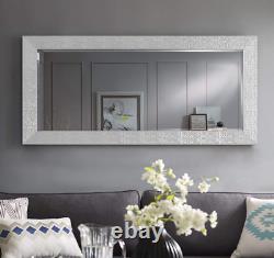 Large Mirror Full Length Floor Wall Leaner Silver Mosaic Bedroom Bathroom Lounge