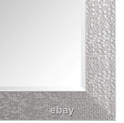 Large Mirror Full Length Floor Wall Leaner Silver Mosaic Bedroom Bathroom Lounge