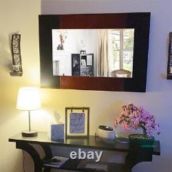 Large Mirror for Wall Decor, 24 x 36 Decorative Wall Mirror with Wood