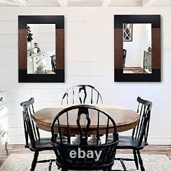 Large Mirror for Wall Decor, 24 x 36 Decorative Wall Mirror with Wood