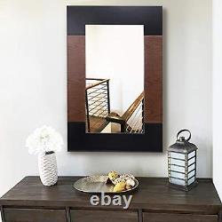 Large Mirror for Wall Decor, 24 x 36 Decorative Wall Mirror with Wood