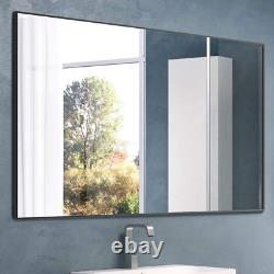 Large Modern Wall Mirror, 36 X 24 Rectangle Wall Mounted Mirror Hangs Horizont