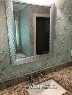 Large Modern Wall Mirror Silver Framed Bathroom Vanity Bevel Glass Hanging Decor
